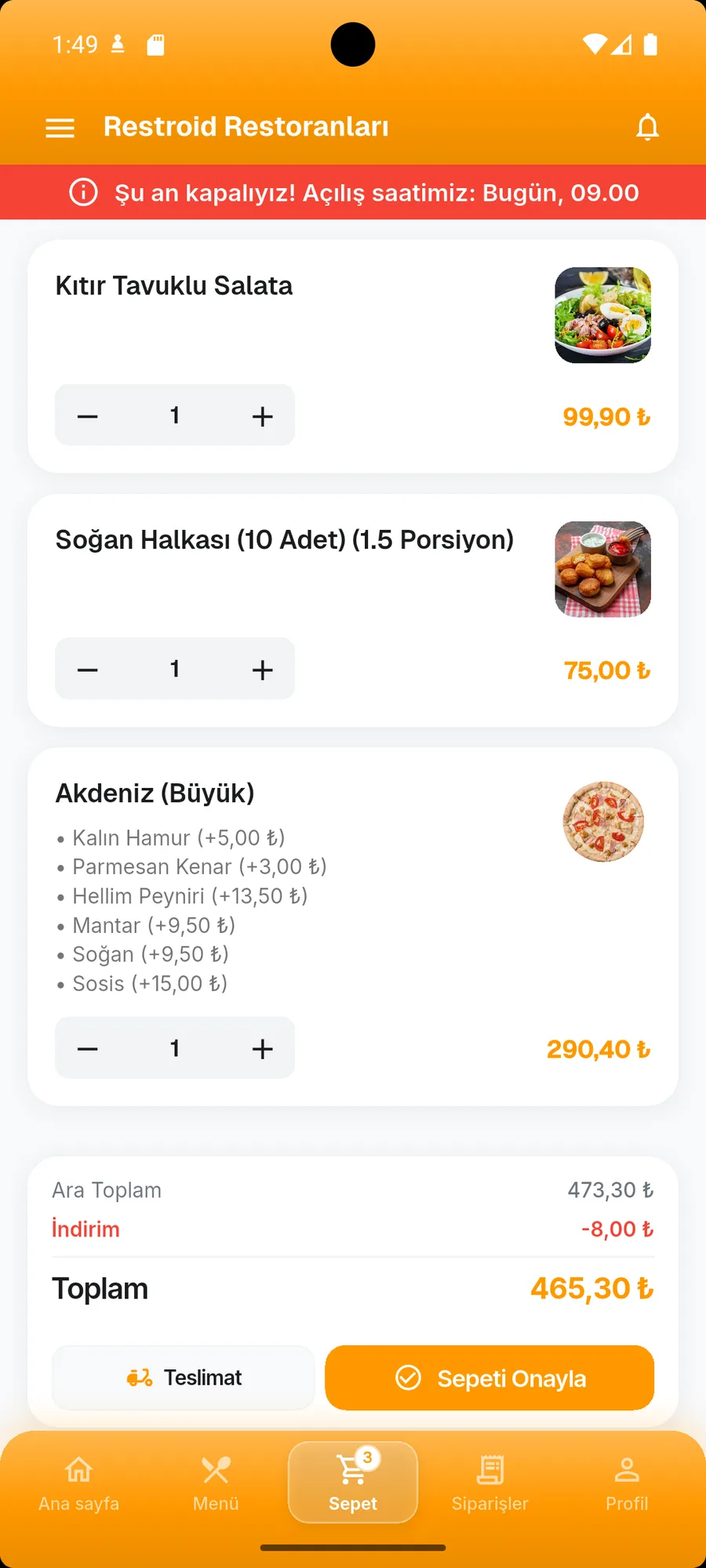 Sepet & İndirim